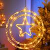 2pcs LED Christmas Hanging Light USB Button Spin Pendent Lights Star Home Decoration Lamp New Year Ornaments Party Christmas Lights