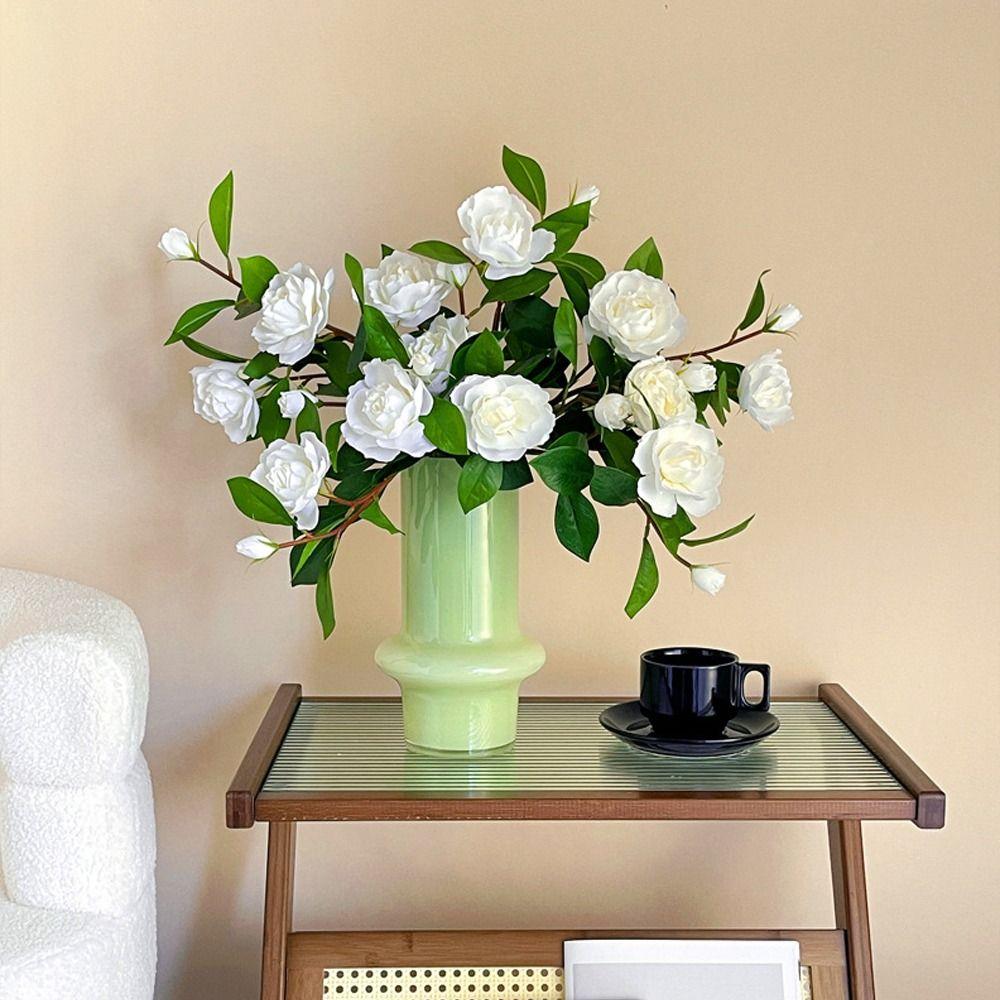 Искусственные ветки гардении с эффектом реального прикосновения, ручная работа, искусственные цветы, декор для отеля, ресторана