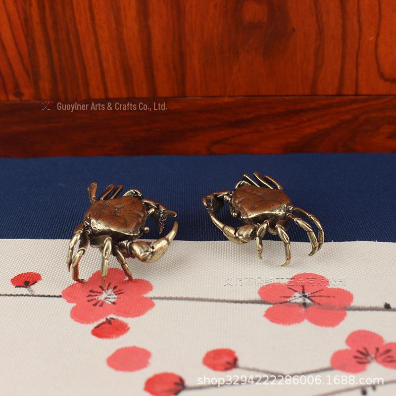 Настольное украшение в виде латунного речного краба – антикварный чайный питомец для богатства и процветания