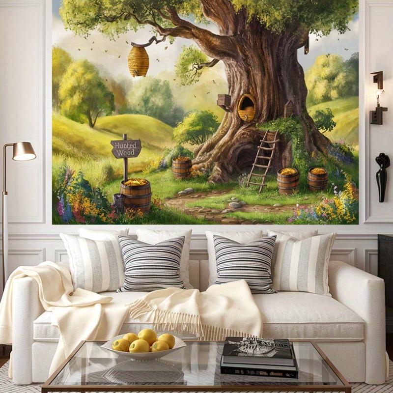 A fairy tale treehouse themed background banner suitable for birthdays holidays parties with multiple sizes to choose from