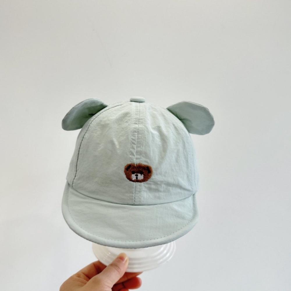 Little Bear Embroidery Kids Sun Hat Quick Drying Cartoon Bear Hat Duck Tongue Cap For Girls Boys