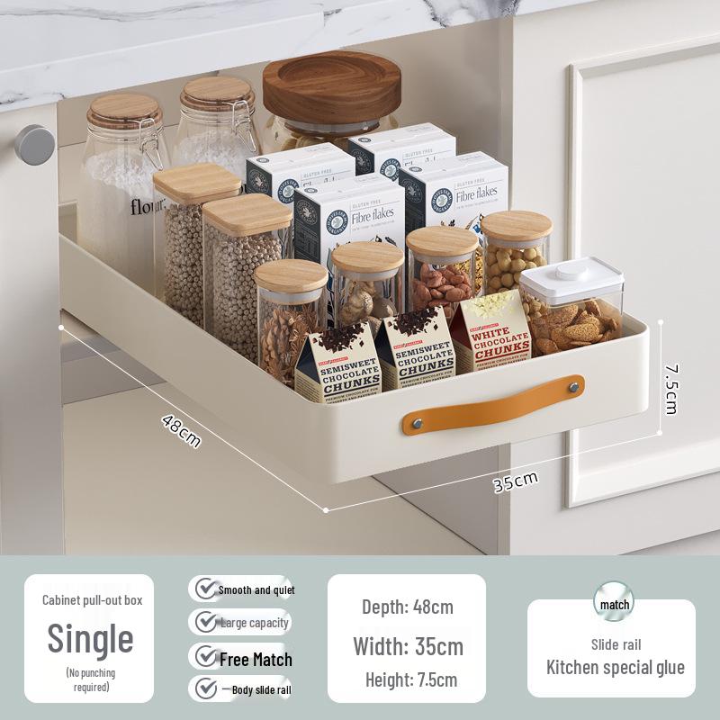 Pull-Out Basket Drawer Dish Rack for Kitchen Cabinet Storage