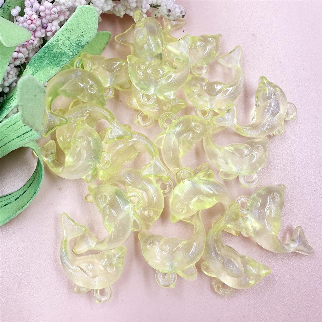 Модные браслеты «сделай сам» 15,6*20,5 мм, 20 шт., ожерелье из свободных бусин для изготовления ювелирных изделий, ювелирные аксессуары, акриловая форма дельфина