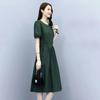 Женское платье Корейская версия плиссированного платья для женщин, свободного покроя и с приталенной талией, с короткими рукавами