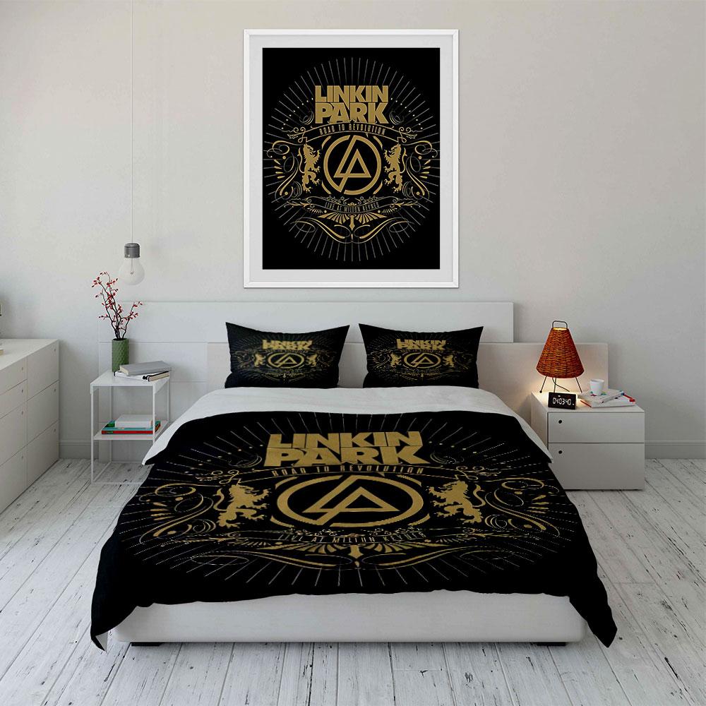 Linkin Park Band Bedding Set Bedding Duvet Cover Set Duvet Cover Pillowcases (1 * Duvet Cover 2 * Pillowcases, without duvet insert)