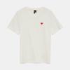 Women's Round Neck T-shirt Bright White Folina Heart Print