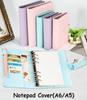 Macaroon Color A6/A5 PU Leather DIY Binder Notebook Cover Diary Agenda Planner Paper Cover School Stationery
