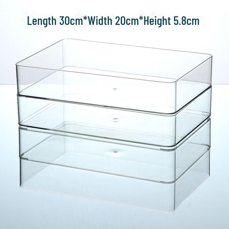 Transparent Acrylic Desktop Storage Box: Rectangular Mirror Cabinet for Cosmetics, Stationery, or Kitchen Essentials