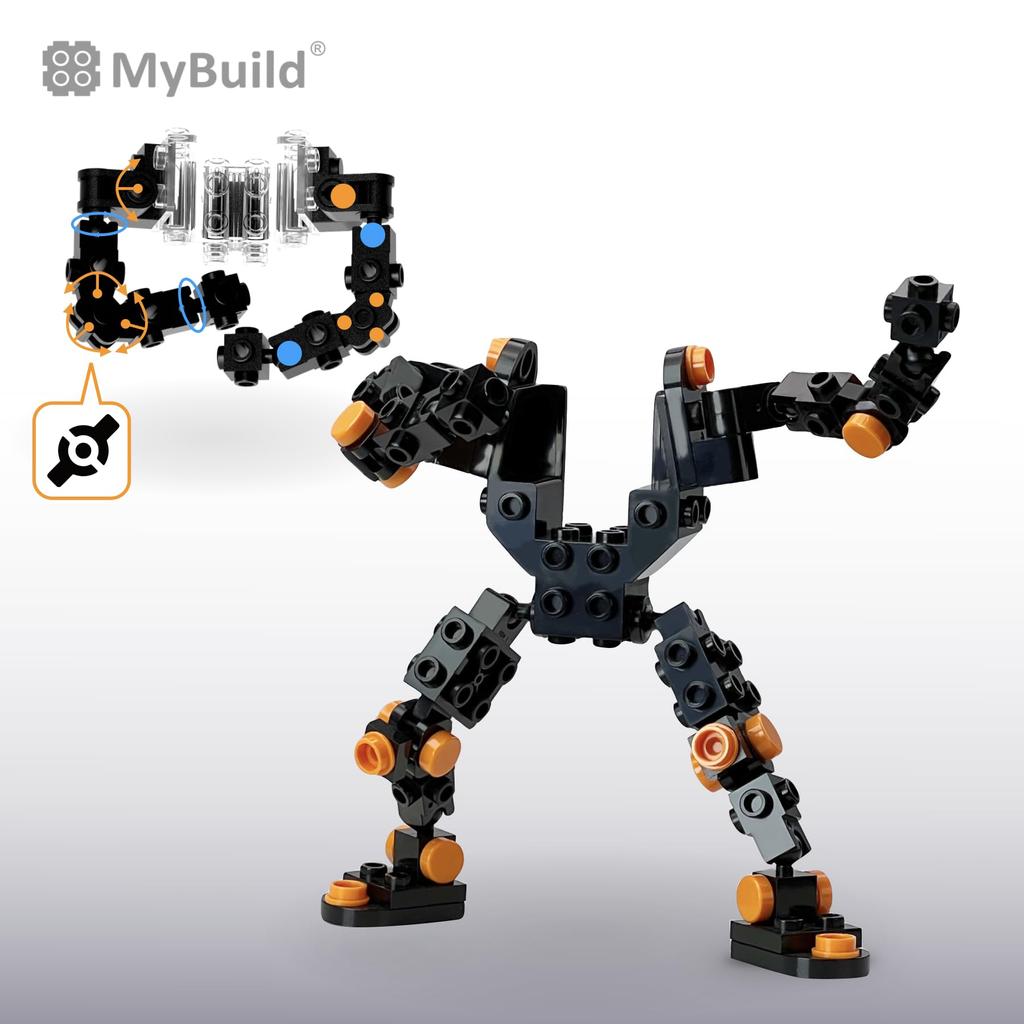 MyBuild 1001 Строительные блоки Меха-каркас, База для робота, Набор для сборки с возможностью кастомизации, Совместим с другими брендами, Возраст 12+