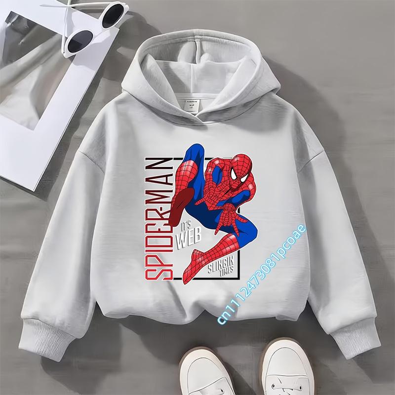 2026 New Winter-Spring Long-Sleeved Superhero Children's Sweatshirt for Boys, Girls' Casual Top with Cartoon Print