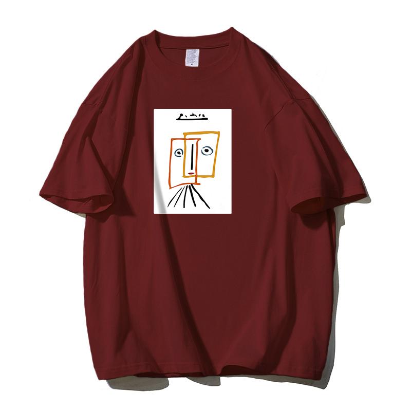 Shellsuning футболка с мультяшным принтом женская летняя модная повседневная простая простая футболка с коротким рукавом из 100% хлопка мягкие футболки женские негабаритные базовые топы для пар