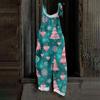 Women's Jumpsuit  Print Casual Loose Vintage Shoulder Strap Cotton Linen