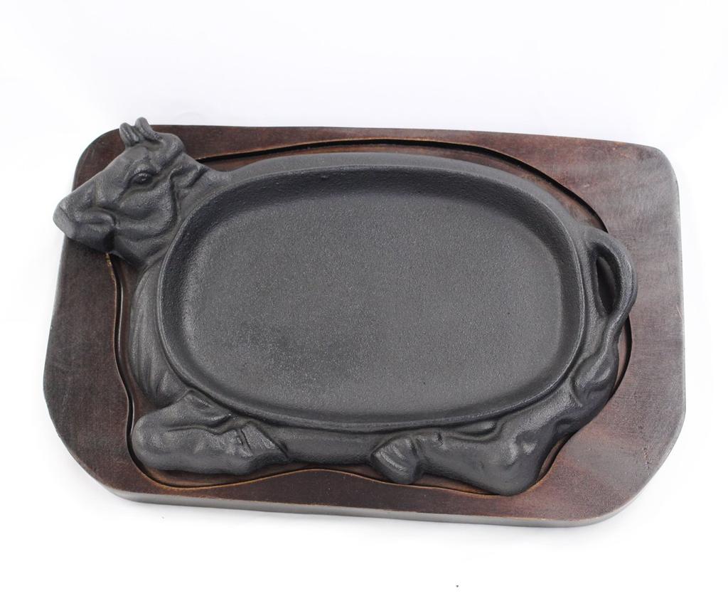 Коммерческая тарелка для стейка в форме говядины (с деревянной рамой)