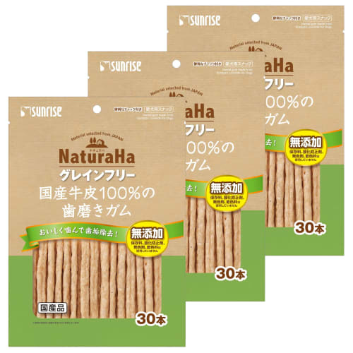 Sunrise Naturaha Grain-Free Toothpaste Made with 100% Japanese Cowhide, 30 Sticks X 3 Packs