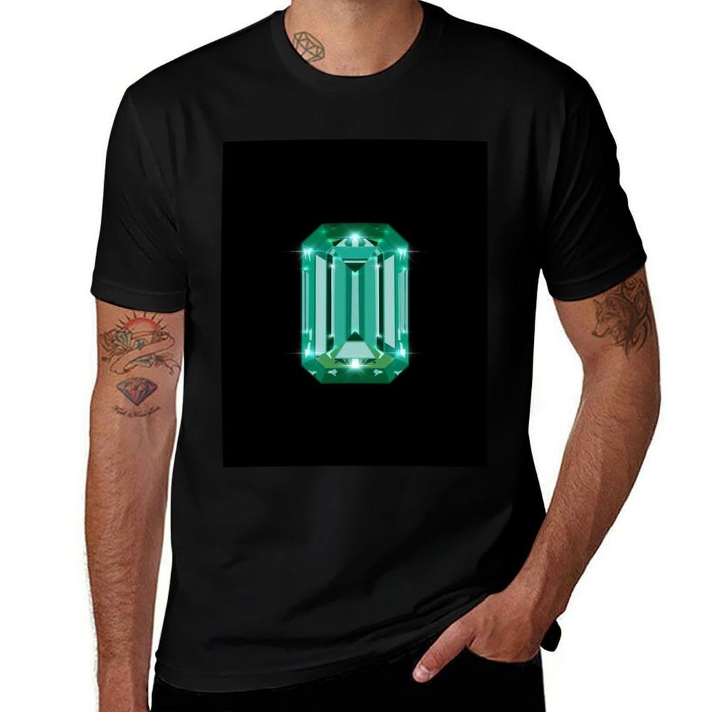 Sparkling Emerald Gemstone Tshirt Cotton T Shirt Pack Tshirt