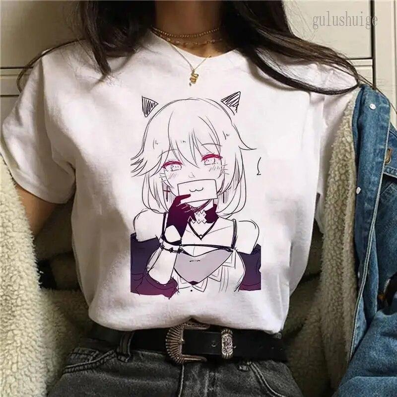 Футболка с графическим принтом «Мой герой Академии» японского аниме, модная женская футболка с круглым вырезом с коротким рукавом, повседневная футболка больших размеров