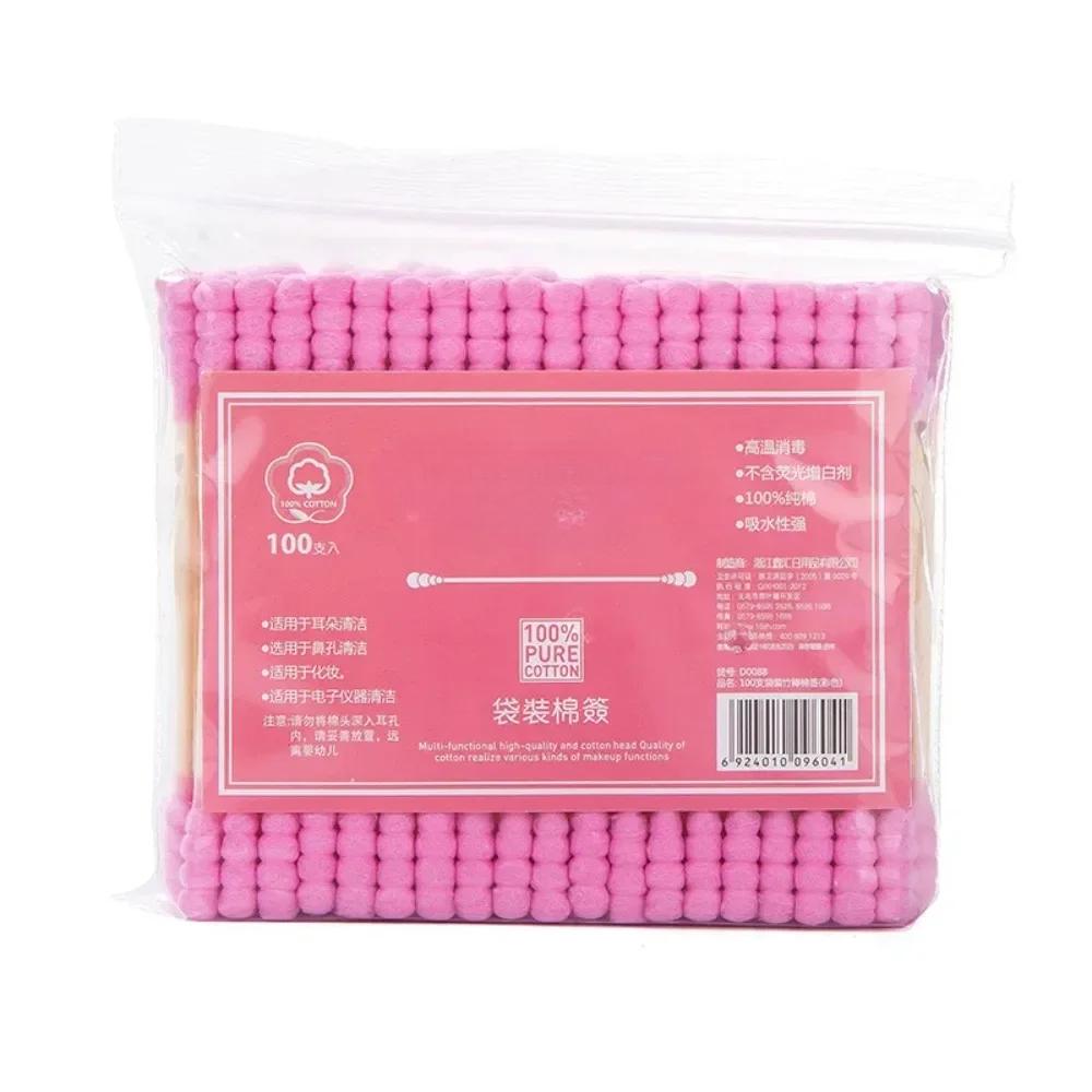 100pcs Bamboo Make Up Cotton Swab Cleaning of Ears Tampons Health Beauty Cotton Swab Ear Cleaning Sticks