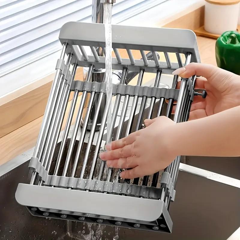 Кухонная полка для хранения Регулируемая корзина для слива воды из-под раковины Корзина для мытья фруктов и овощей Сушилка для домашнего использования Использование