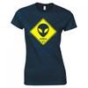 Funny Alien Area 51 Road Sign Skinny Fit TShirt