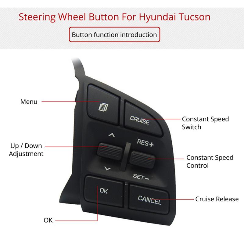 Steering Wheel Cruise Control Button Switch Button 96720D3200 For Hyundai Tucson 2015- 2019 1.6T/2.0