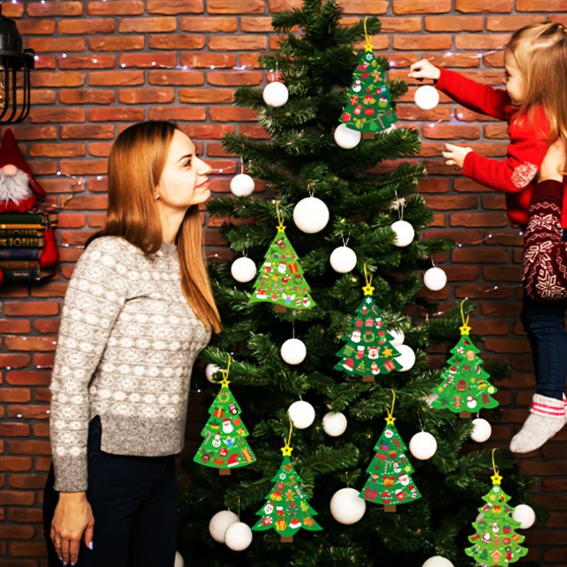 24 шт. Набор для поделок «Сделай сам» для рождественской елки. Используйте наклейки для создания праздничных открыток. Идеально подходит для рождественских вечеринок, мероприятий, праздничных принадлежностей.