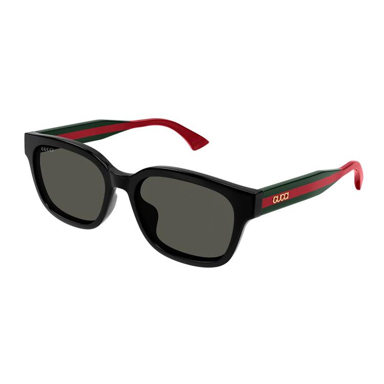 Gucci Прямоугольные солнцезащитные очки в полоску Мужские солнцезащитные очки Черные GG1872SK001