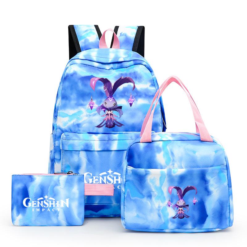 3Pcs/set Anime Girl Backpack Set School Students Kawaii Back To School Backpack Boy Children Lunch Bags Pencil Box