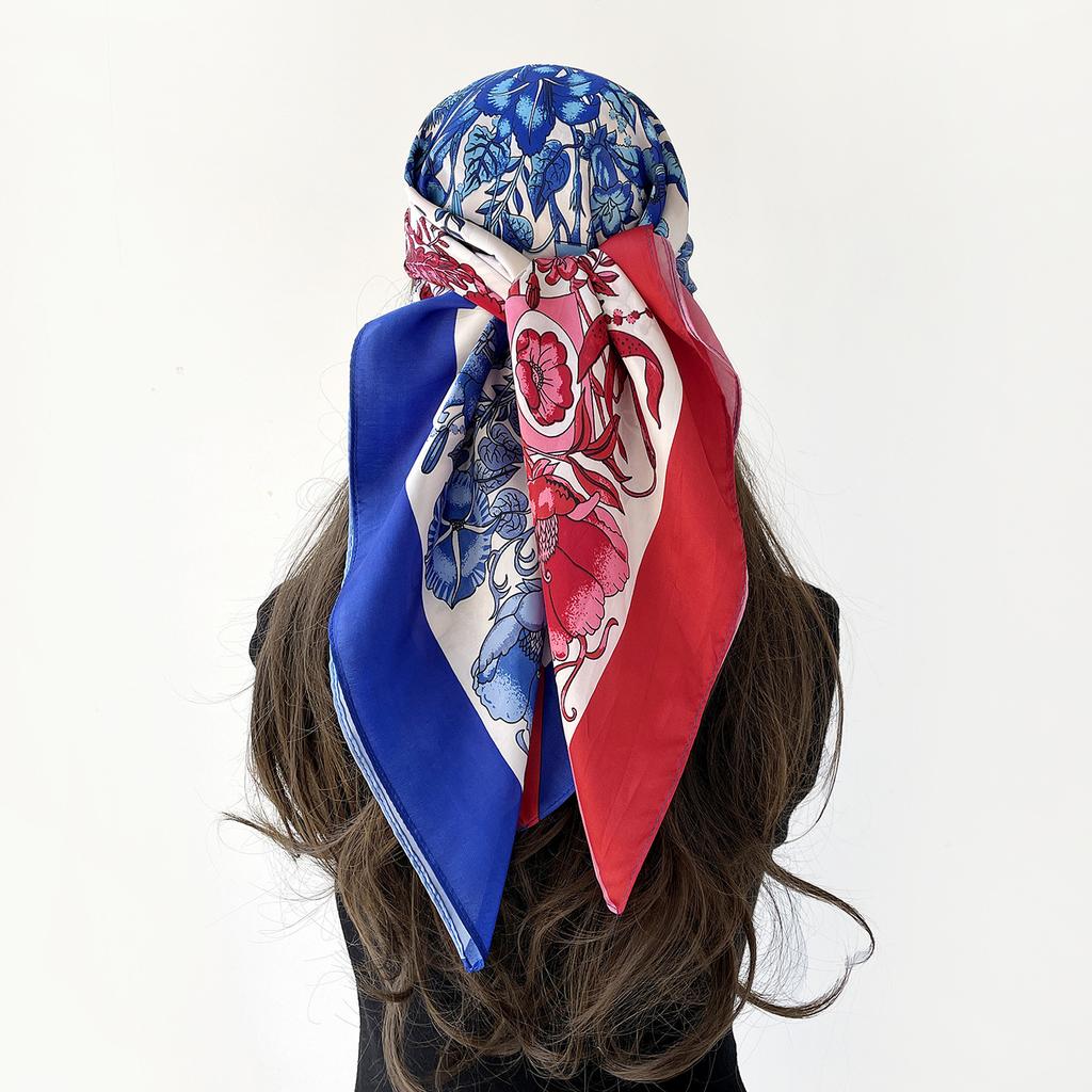 New Arrival: 90cm Rayon Square Scarf – Women’s Printed Satin Scarf with a Luxurious Feel, Ideal for Sun Protection