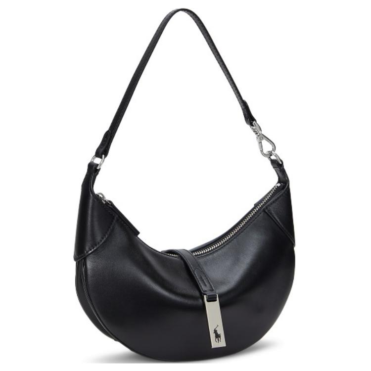 Polo Ralph Lauren Polo ID Metal Badge Adjustable Rotating Lobster Clasp Crescent Bag Handheld Leather Shoulder Bag Mini Women handbags WAPOBAG02V20081
