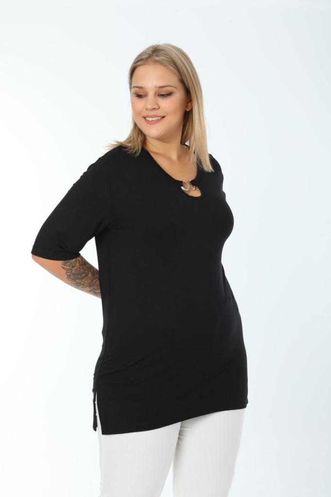 Женская блузка большого размера, детальная блузка с воротником больших размеров