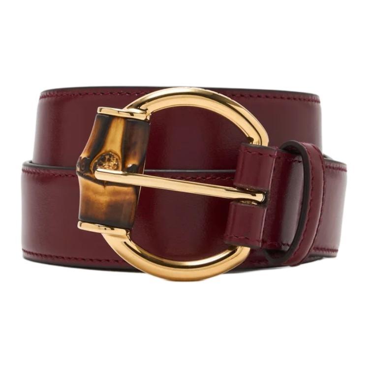 GUCCI Pin Buckle Leather Metal Leather Belts Women's Red Width 3cm 827814AAEV46257
