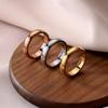 Korean Rose Gold Polished Couple Ring - Fashionable 4mm Titanium Steel Band for Women