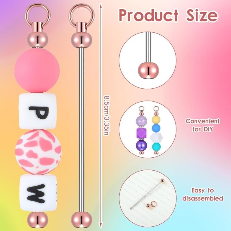 Portable 20 Pcs Sturdy Alloy Long Rods Charm Pendant Accessory for Earrings and Necklace Jewelry Making with Eye Pins