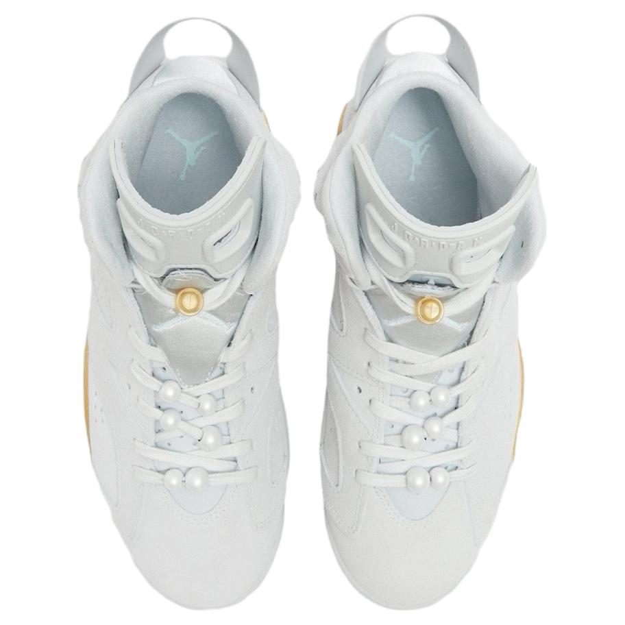 Женские кроссовки Air Jordan 6 Retro Craft Pearl серые, чисто-платиновые, ледниково-голубые DQ4914-074