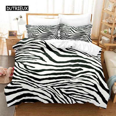 Креативный комплект постельного белья Zebra, комплект пододеяльников, постельное белье с 3D-печатью, комплект постельного белья размера Queen, модный дизайн