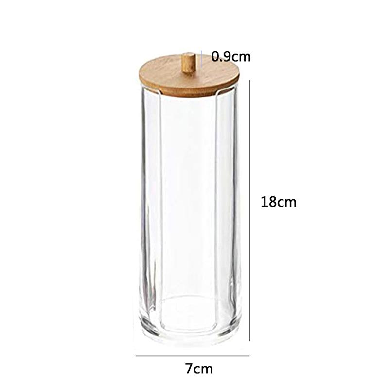 Acrylic Transparent Cotton Swab Storage Box Makeup Organizer Storage Box Cotton Swab Cosmetic Box Bathroom Bedroom Storage