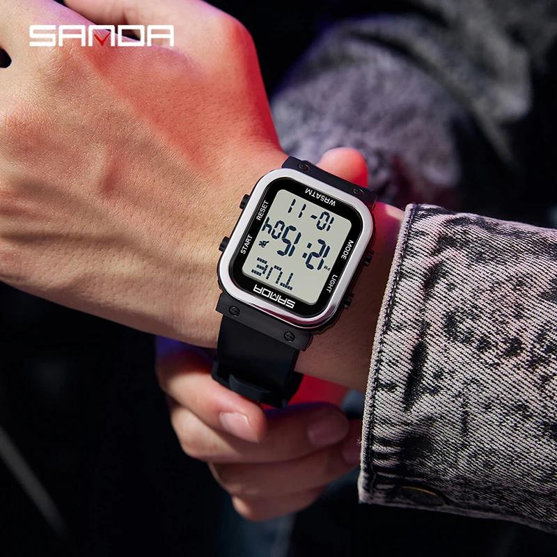 Fashion Sanda 9081 New Digital Watch For Men Fashion Outdoor Military Sports Waterproof Multifunctional Led Luminous Electronic