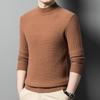 Свитер мужской осенне-зимний шерстяной свитер с полувысоким воротником для делового отдыха, утепленный теплый свитер с иглами, нижний верх