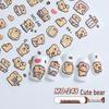 3D Милые наклейки для ногтей с медведями и мороженым с романтическими сердечками