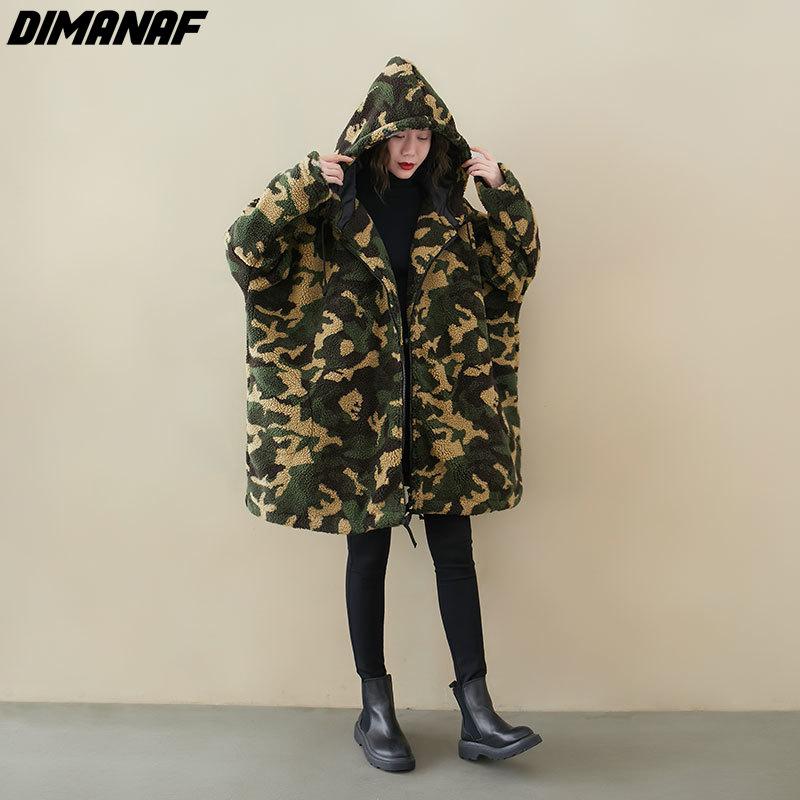 DIMANAF Женские пальто Новые большие размеры Зимние новые кашемировые куртки Пальто Парка с рождественским узором и принтом Дизайн Теплая флокированная верхняя одежда больших размеров