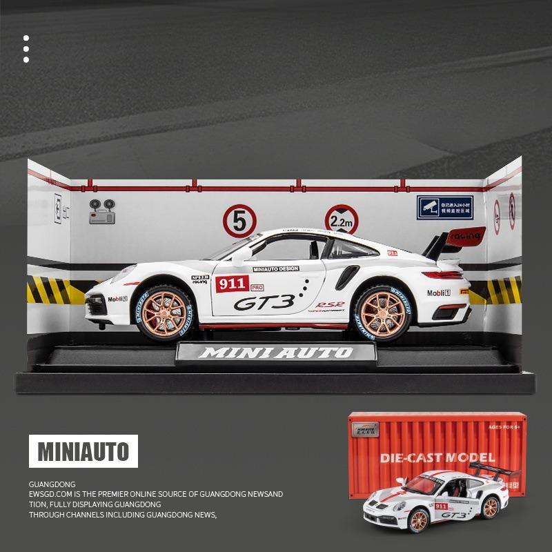 1:32 Porsche 911 GT3 RSR Версия для трека Сплав Спортивный автомобиль Литая модель Звук и Свет Детская игрушка Коллекционная Витрина Украшение Подарок