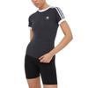 adidas Женская футболка с 3 полосками, приталенная, с рукавом реглан, черная меланж, IU2429
