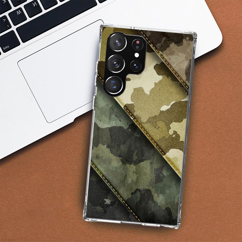 Чехол для телефона в стиле милитари с камуфляжным принтом для Samsung Galaxy S24 S23 S22 Ultra S21 S20 Fe S10 Plus S10E S9 S8 + чехол-панель
