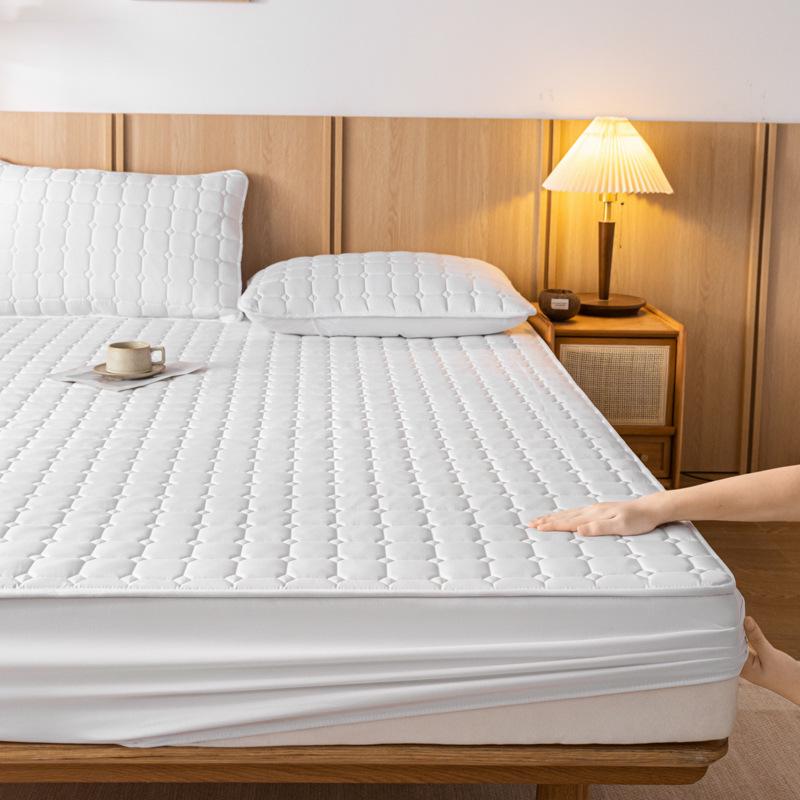 Стеганый чехол для односпальной кровати премиум-класса - однотонный, пыленепроницаемый и универсальный защитный чехол для матраса