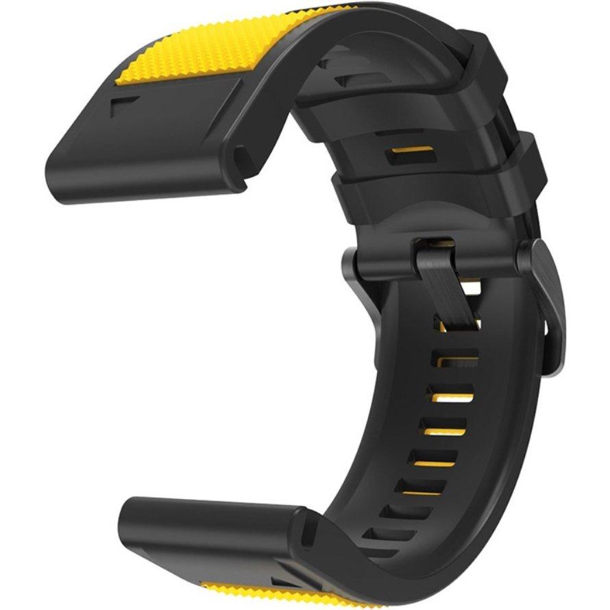 Quickfit Silicone Strap 26mm for Garmin, Yellow / Black