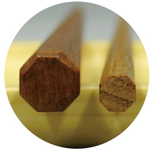 Мужские палочки для еды Marujyu, Очень толстые восьмигранные деревянные палочки для еды, Отделка эбеновым деревом, Размер 24.5