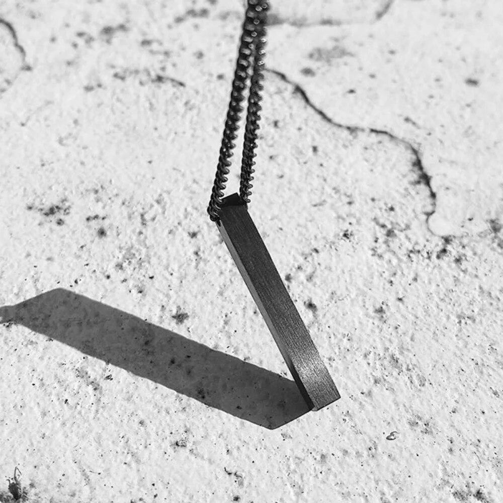 Модное геометрическое прямоугольное ожерелье для мужчин, хип-хоп, ретро, ​​трехмерная колонна, 2 мм, подвеска, мужское доминантное ювелирное изделие, подарок