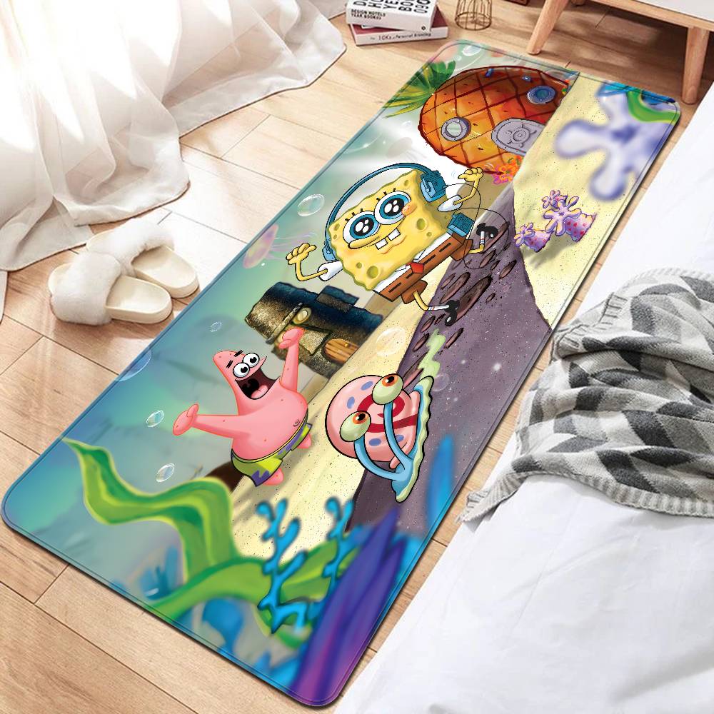 Cartoon S-Sponge-B-Bob Door Mat Nordic Style Bedroom Living Room Doormat Home Balcony Anti-Slip Alfombra