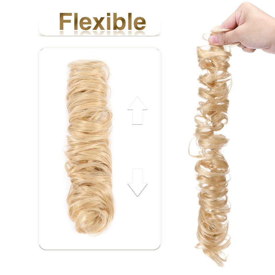 100% настоящие человеческие волосы, вьющиеся пончики, шиньон, кольцо, эластичная лента, булочка, шиньон