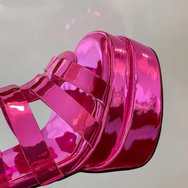 Fashion 2024 Ladies High Heels Double Waterproof Platform Sandals for Women Luxury Brand Designer Summer Party Chunky Pumps and Shoes